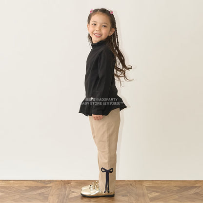 日本童裝 Ly# mine 裝飾絲帶側開衩長褲 100-150cm 女童款 秋季 PANTS