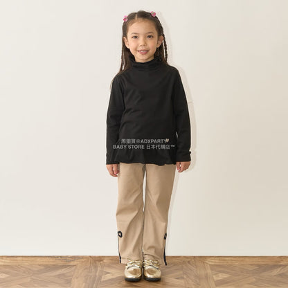 日本童裝 Ly# mine 裝飾絲帶側開衩長褲 100-150cm 女童款 秋季 PANTS