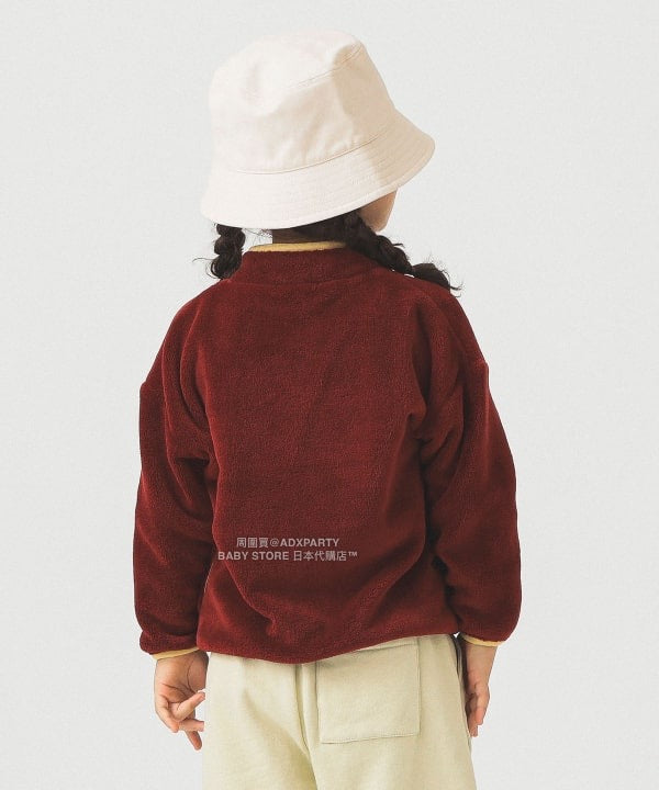 日本童裝 B:MING by BEAMS 抓毛半拉鍊上衣 90-140cm 男童款/女童款 秋冬季 TOPS 聖誕紅/新年紅