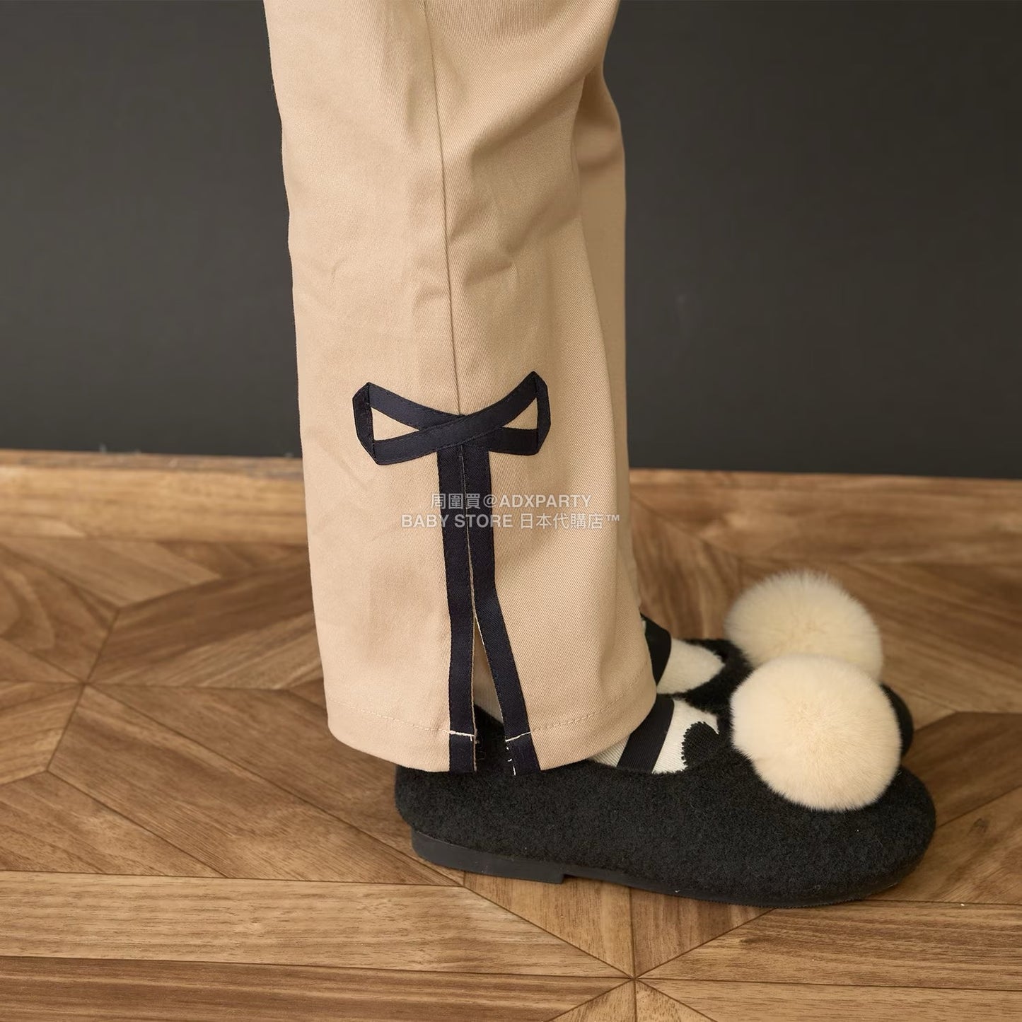 日本童裝 Ly# mine 裝飾絲帶側開衩長褲 100-150cm 女童款 秋季 PANTS