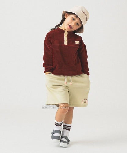 日本童裝 B:MING by BEAMS 抓毛半拉鍊上衣 90-140cm 男童款/女童款 秋冬季 TOPS 聖誕紅/新年紅