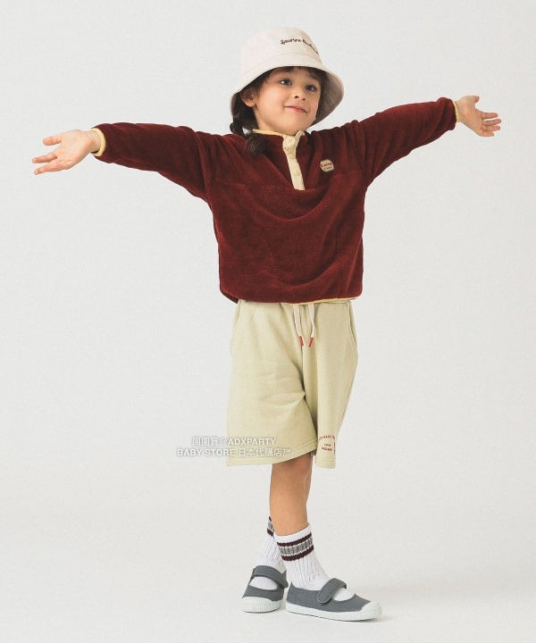 日本童裝 B:MING by BEAMS 抓毛半拉鍊上衣 90-140cm 男童款/女童款 秋冬季 TOPS 聖誕紅/新年紅