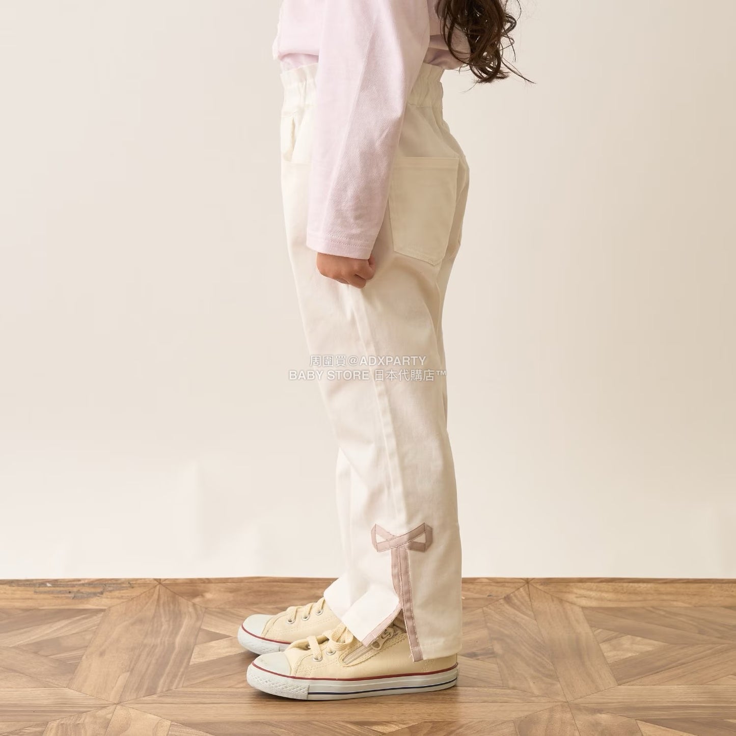 日本童裝 Ly# mine 裝飾絲帶側開衩長褲 100-150cm 女童款 秋季 PANTS