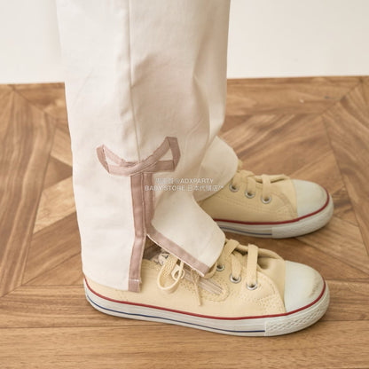 日本童裝 Ly# mine 裝飾絲帶側開衩長褲 100-150cm 女童款 秋季 PANTS