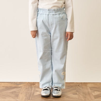 日本童裝 Ly# mine 裝飾絲帶側開衩長褲 100-150cm 女童款 秋季 PANTS