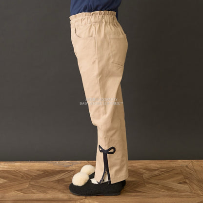 日本童裝 Ly# mine 裝飾絲帶側開衩長褲 100-150cm 女童款 秋季 PANTS