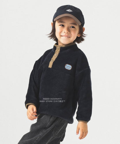 日本童裝 B:MING by BEAMS 抓毛半拉鍊上衣 90-140cm 男童款/女童款 秋冬季 TOPS 聖誕紅/新年紅