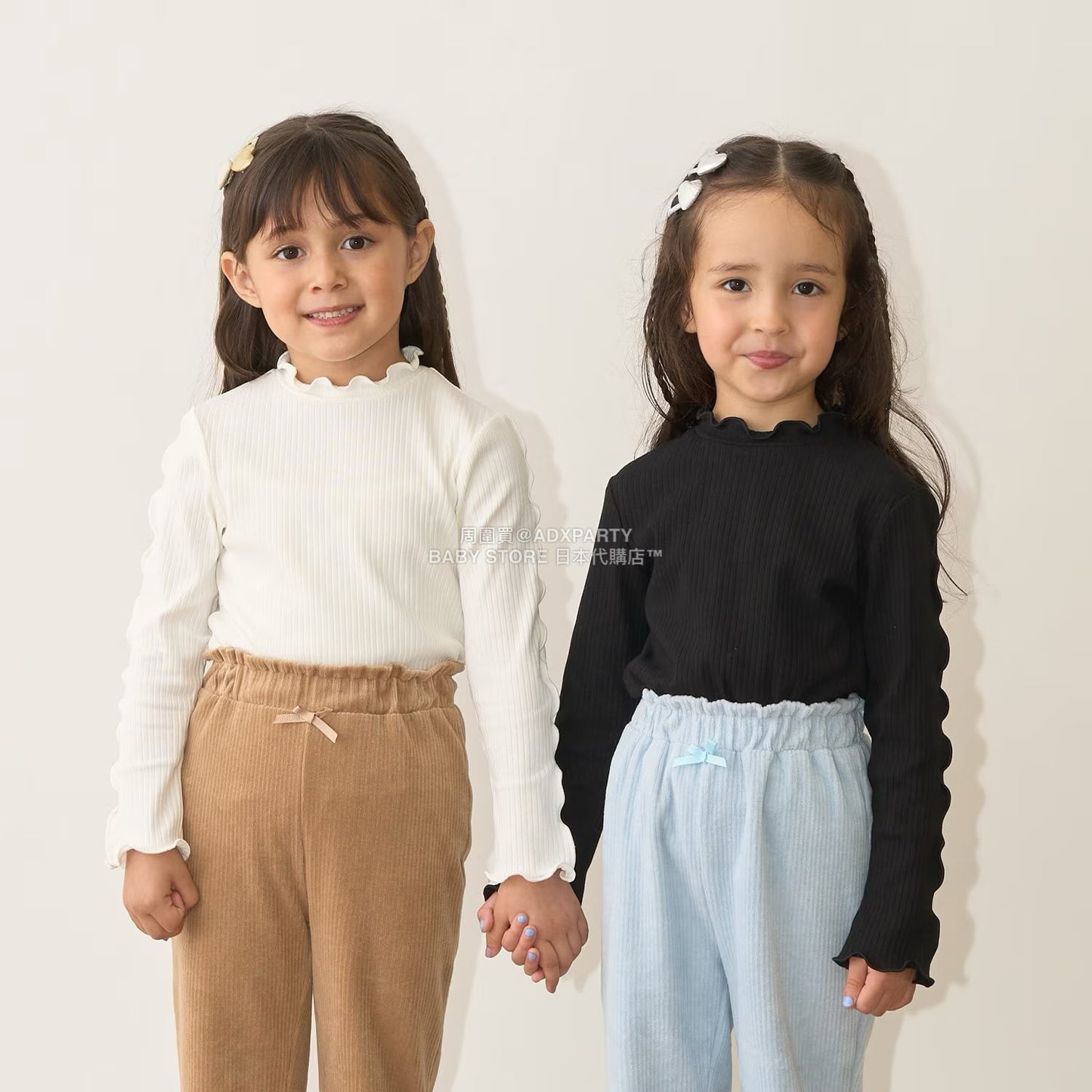 日本童裝 Ly# mine 木耳邊高領上衣 100-150cm 女童款 秋季 TOPS