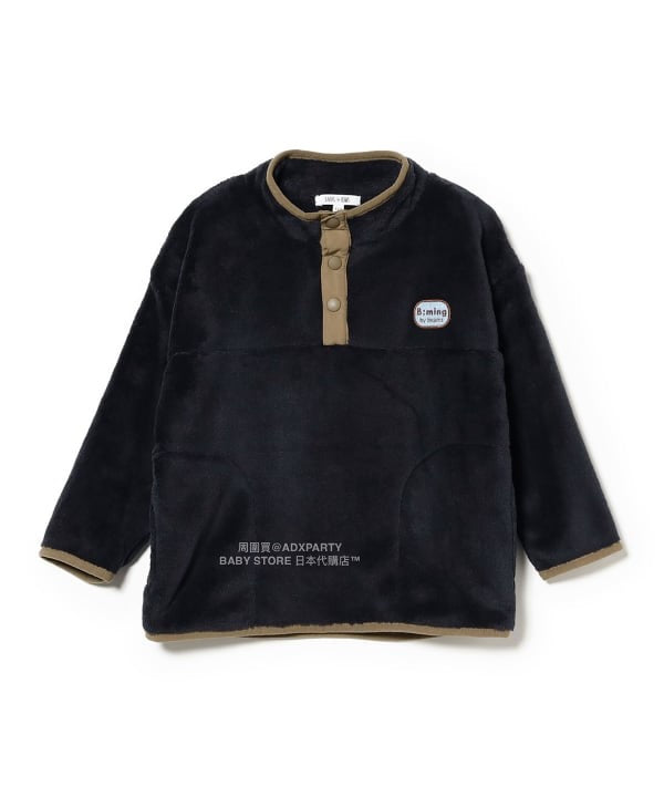 日本童裝 B:MING by BEAMS 抓毛半拉鍊上衣 90-140cm 男童款/女童款 秋冬季 TOPS 聖誕紅/新年紅
