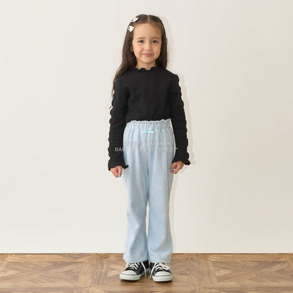 日本童裝 Ly# mine 木耳邊高領上衣 100-150cm 女童款 秋季 TOPS