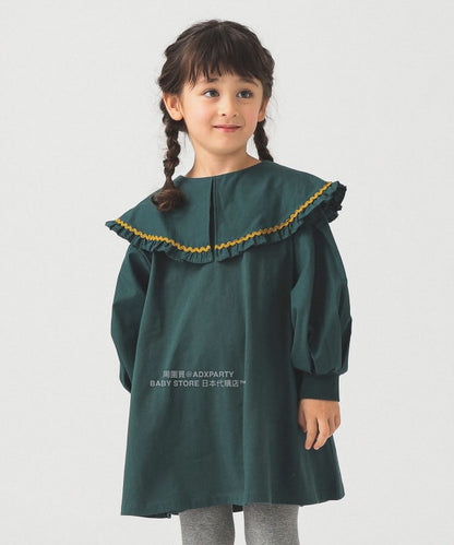 日本童裝 B:MING by BEAMS 荷葉邊領連身裙 90-140cm 女童款 秋冬季 DRESSES