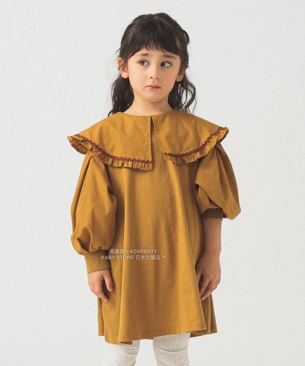 日本童裝 B:MING by BEAMS 荷葉邊領連身裙 90-140cm 女童款 秋冬季 DRESSES