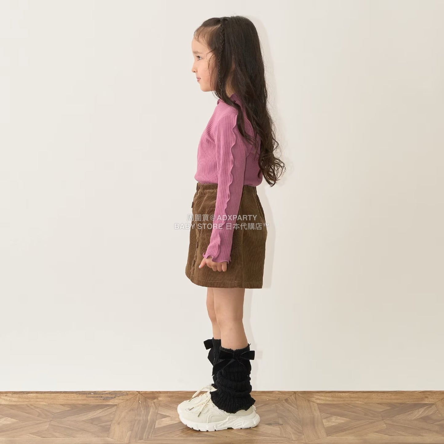 日本童裝 Ly# mine 木耳邊高領上衣 100-150cm 女童款 秋季 TOPS