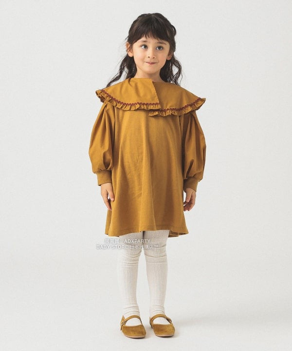 日本童裝 B:MING by BEAMS 荷葉邊領連身裙 90-140cm 女童款 秋冬季 DRESSES