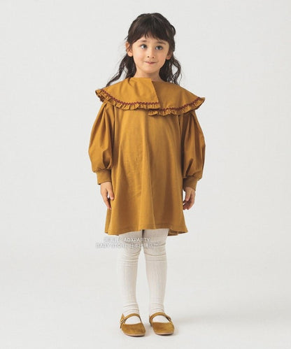 日本童裝 B:MING by BEAMS 荷葉邊領連身裙 90-140cm 女童款 秋冬季 DRESSES