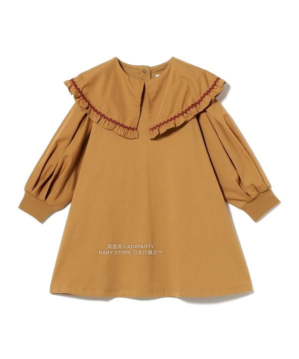 日本童裝 B:MING by BEAMS 荷葉邊領連身裙 90-140cm 女童款 秋冬季 DRESSES