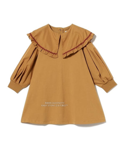 日本童裝 B:MING by BEAMS 荷葉邊領連身裙 90-140cm 女童款 秋冬季 DRESSES