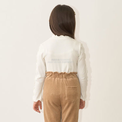 日本童裝 Ly# mine 木耳邊高領上衣 100-150cm 女童款 秋季 TOPS