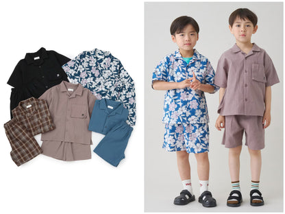 日本童裝 b・R# 襯衫短褲兩件套裝 100-140cm 男童款 夏季 TOPS PANTS