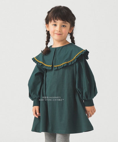 日本童裝 B:MING by BEAMS 荷葉邊領連身裙 90-140cm 女童款 秋冬季 DRESSES