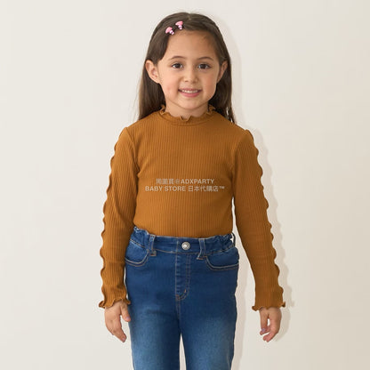 日本童裝 Ly# mine 木耳邊高領上衣 100-150cm 女童款 秋季 TOPS