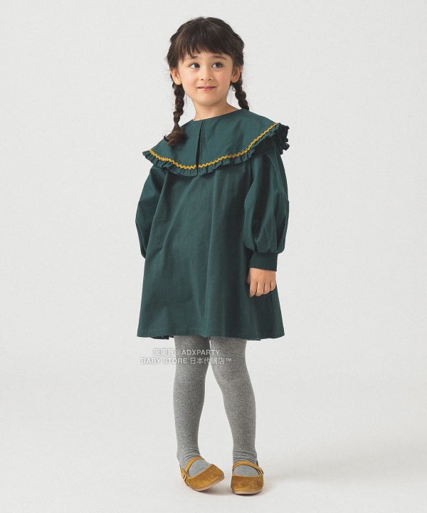 日本童裝 B:MING by BEAMS 荷葉邊領連身裙 90-140cm 女童款 秋冬季 DRESSES