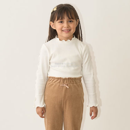 日本童裝 Ly# mine 木耳邊高領上衣 100-150cm 女童款 秋季 TOPS