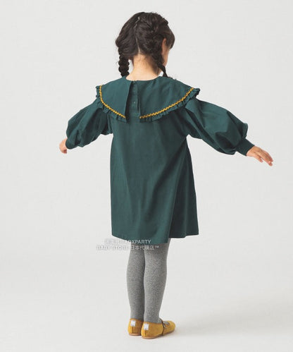 日本童裝 B:MING by BEAMS 荷葉邊領連身裙 90-140cm 女童款 秋冬季 DRESSES