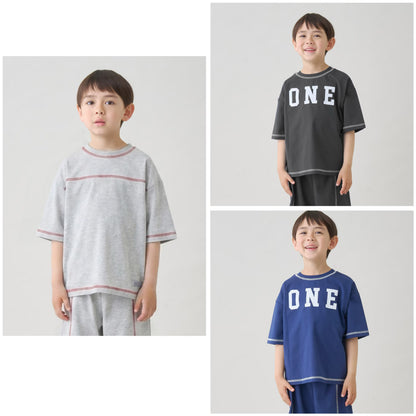 日本童裝 b・R# 防UV 隔熱布料 2Way 前後兩著 撞色拼接上衣 100-140cm 男童款 夏季 TOPS