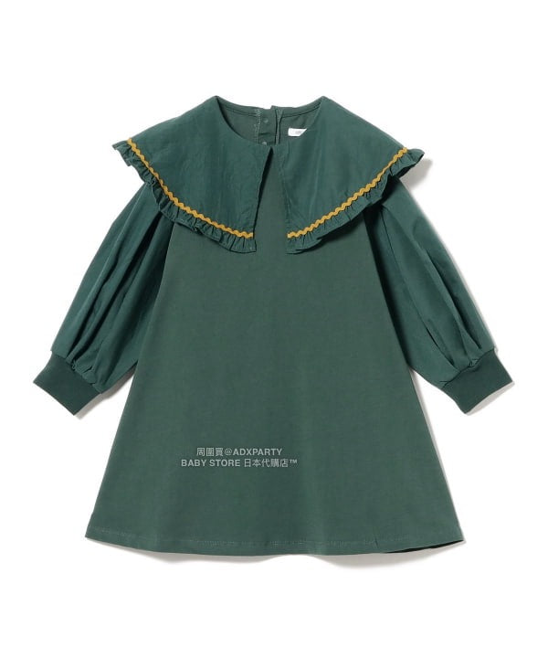 日本童裝 B:MING by BEAMS 荷葉邊領連身裙 90-140cm 女童款 秋冬季 DRESSES