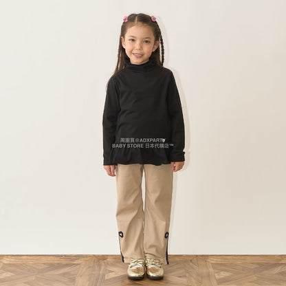 日本童裝 Ly# mine 荷葉邊皺褶高領上衣 100-150cm 女童款 秋季 TOPS