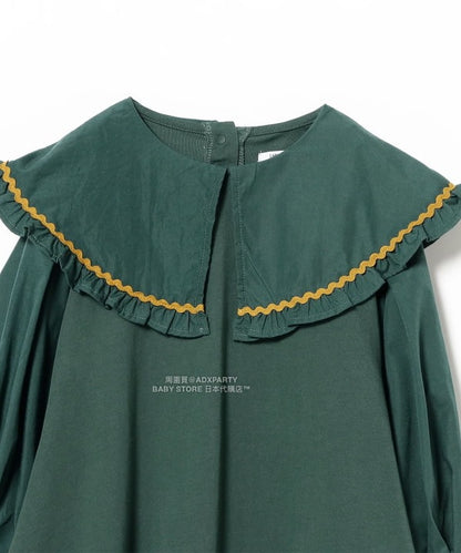 日本童裝 B:MING by BEAMS 荷葉邊領連身裙 90-140cm 女童款 秋冬季 DRESSES