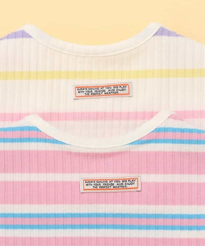 日本童裝 BREEZE 柔和羅紋荷葉邊連衣 70-80cm 女童款 初生嬰兒 夏季 Jumpsuit