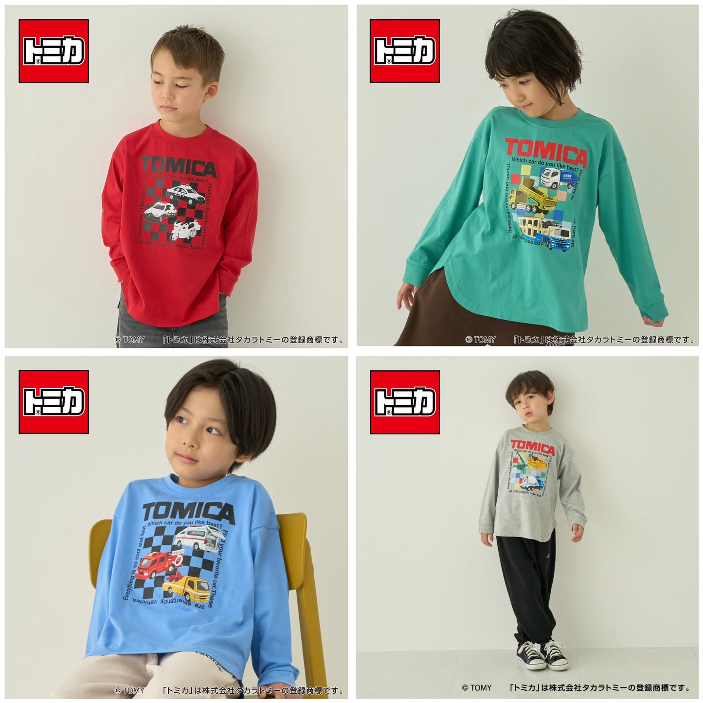 日本童裝 b・R# x Tomica 印花上衣 90-130cm 男童款 秋季 TOPS