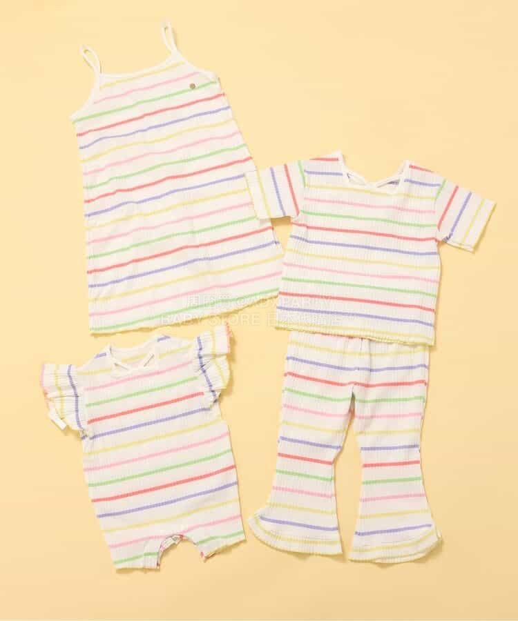 日本童裝 BREEZE 柔和羅紋荷葉邊連衣 70-80cm 女童款 初生嬰兒 夏季 Jumpsuit