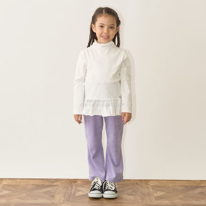 日本童裝 Ly# mine 荷葉邊皺褶高領上衣 100-150cm 女童款 秋季 TOPS