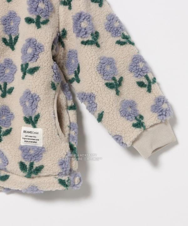 日本童裝 BEAMS mini 提花絨毛外套 90-140cm 男童款/女童款 秋冬季 (適合香港平均溫度、寒冷天氣、溫度低天氣）OUTERWEAR  【日本預售：2025年11月下旬】