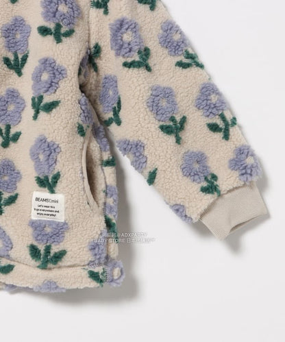 日本童裝 BEAMS mini 提花絨毛外套 90-140cm 男童款/女童款 秋冬季 (適合香港平均溫度、寒冷天氣、溫度低天氣）OUTERWEAR  【日本預售：2025年11月下旬】