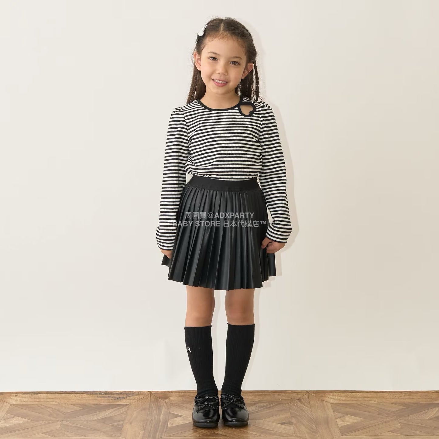 日本童裝 Ly# mine 心形鏤空毛巾布上衣 100-150cm 女童款 秋季 TOPS