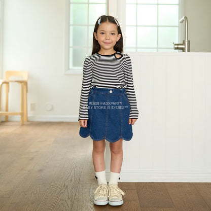 日本童裝 Ly# mine 心形鏤空毛巾布上衣 100-150cm 女童款 秋季 TOPS