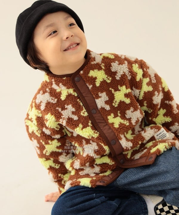 日本童裝 BEAMS mini 提花絨毛外套 90-140cm 男童款/女童款 秋冬季 (適合香港平均溫度、寒冷天氣、溫度低天氣）OUTERWEAR  【日本預售：2025年11月下旬】