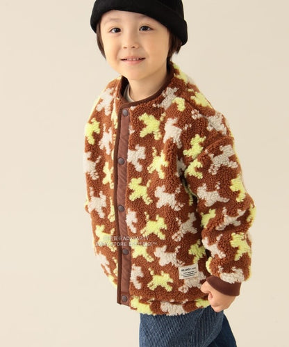 日本童裝 BEAMS mini 提花絨毛外套 90-140cm 男童款/女童款 秋冬季 (適合香港平均溫度、寒冷天氣、溫度低天氣）OUTERWEAR  【日本預售：2025年11月下旬】