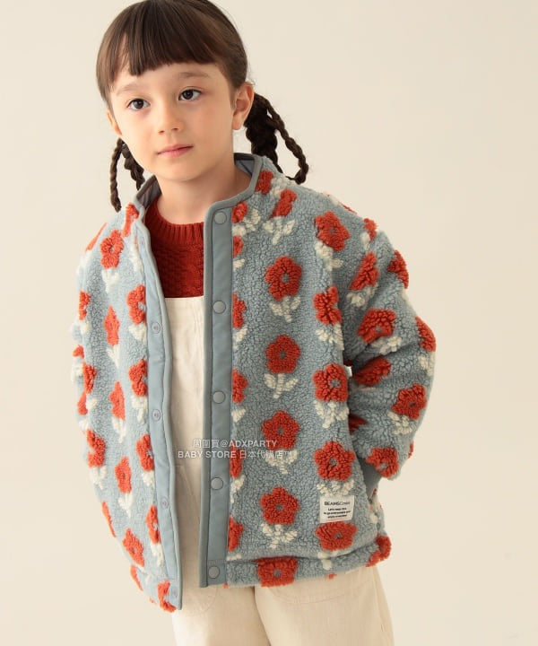 日本童裝 BEAMS mini 提花絨毛外套 90-140cm 男童款/女童款 秋冬季 (適合香港平均溫度、寒冷天氣、溫度低天氣）OUTERWEAR  【日本預售：2025年11月下旬】