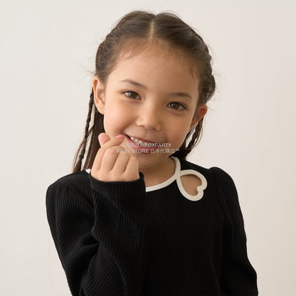 日本童裝 Ly# mine 心形鏤空毛巾布上衣 100-150cm 女童款 秋季 TOPS