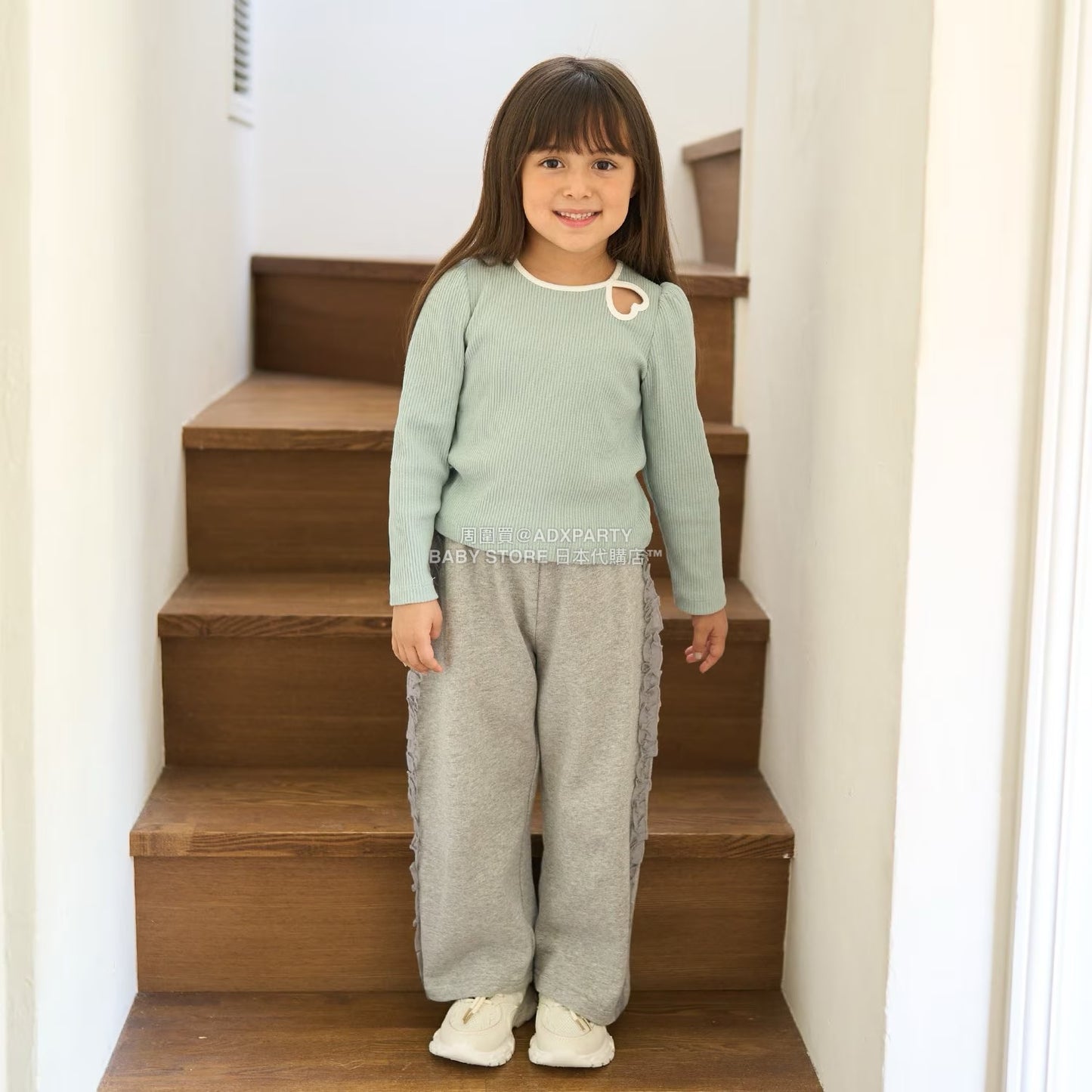 日本童裝 Ly# mine 心形鏤空毛巾布上衣 100-150cm 女童款 秋季 TOPS