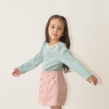 日本童裝 Ly# mine 心形鏤空毛巾布上衣 100-150cm 女童款 秋季 TOPS