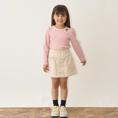 日本童裝 Ly# mine 心形鏤空毛巾布上衣 100-150cm 女童款 秋季 TOPS