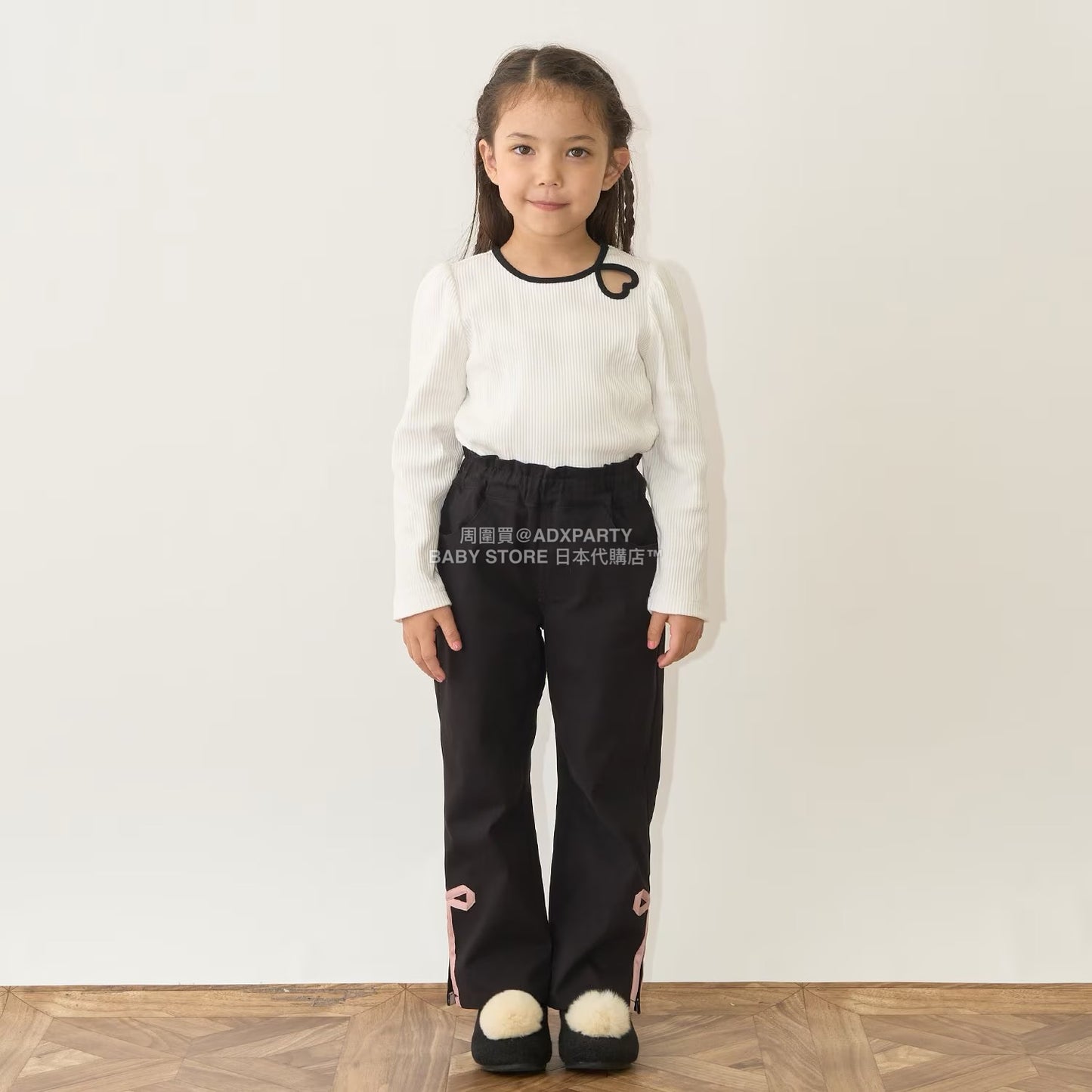 日本童裝 Ly# mine 心形鏤空毛巾布上衣 100-150cm 女童款 秋季 TOPS