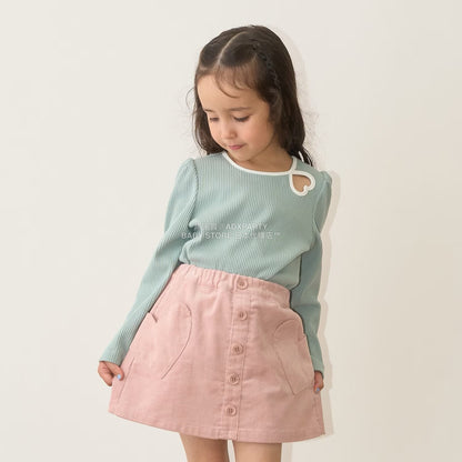 日本童裝 Ly# mine 心形鏤空毛巾布上衣 100-150cm 女童款 秋季 TOPS