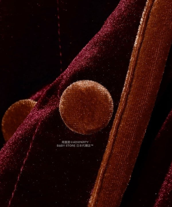 日本童裝 B:MING by BEAMS 天鵝絨絎縫夾棉大褸 100-140cm 女童款 秋冬季 (適合香港平均溫度、寒冷天氣、溫度低天氣）OUTERWEAR  聖誕紅/新年紅